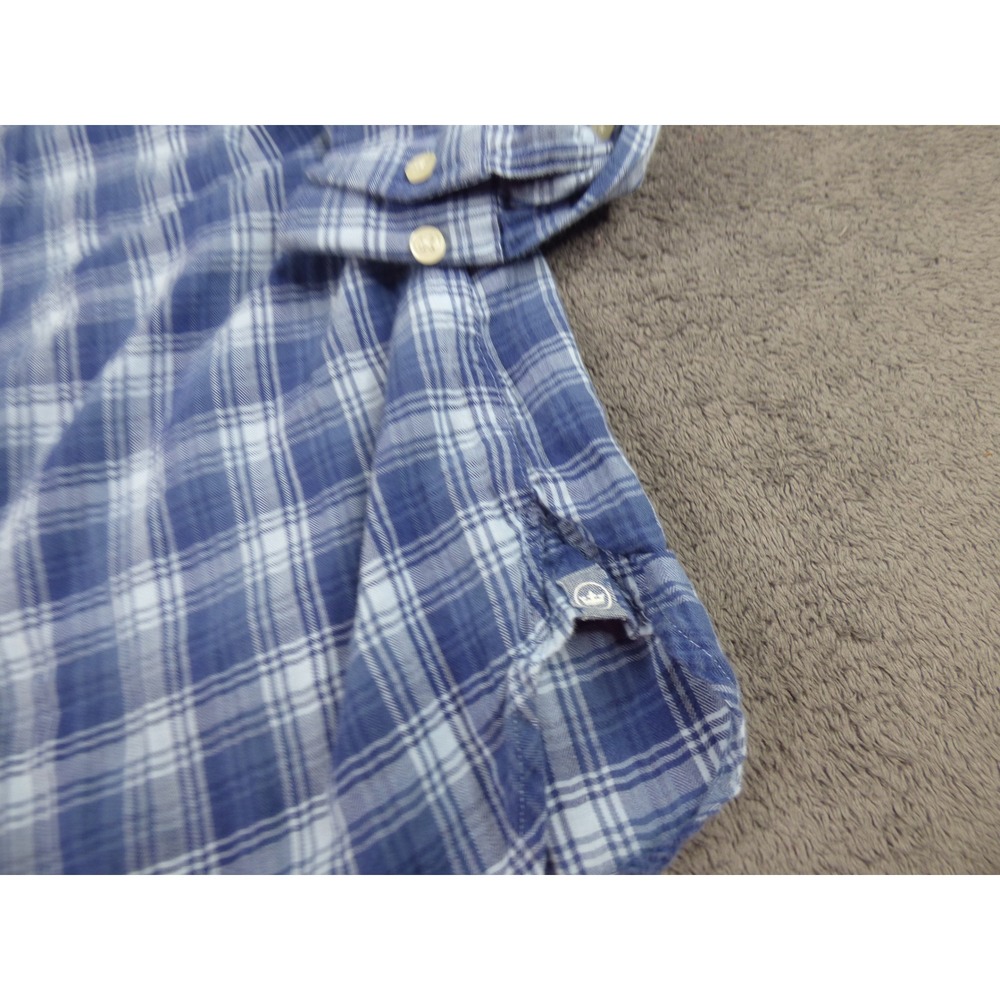 Peter Millar Mens Blue White Plaid Button Down Shirt XL MF19W80CVL - Picture 5 of 9